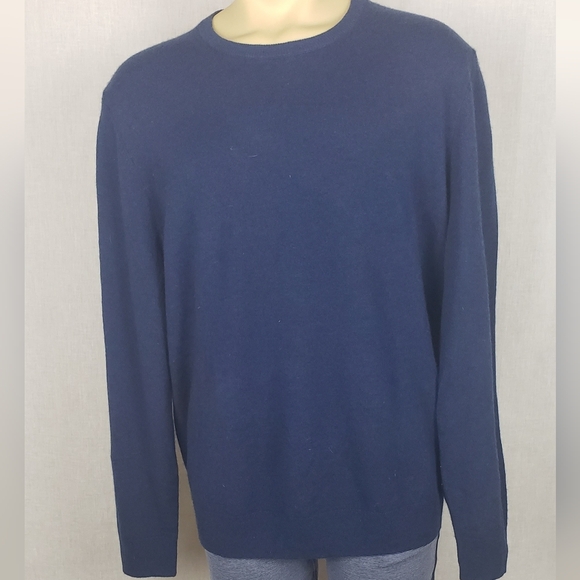 The Commons Mens Navy Blue Wool Cashmere Crew Neck SweaterXL Casual Cozy